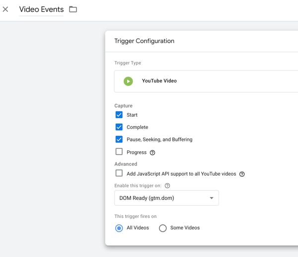 Google Analytics - Youtube Video Events